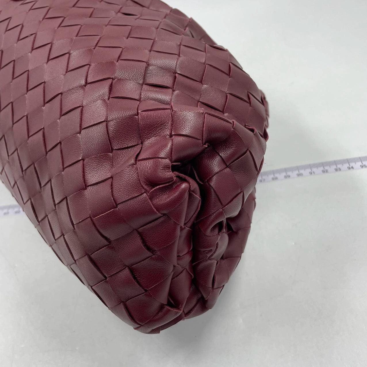 Bottega Veneta Pouch Large Intrecciato Leather Clutch Burgundy 8