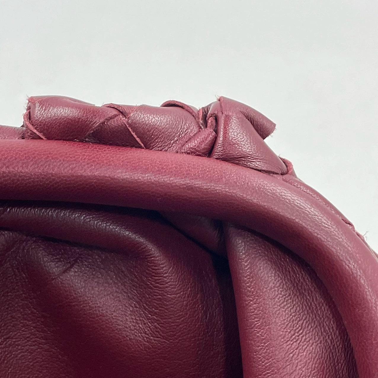 Bottega Veneta Pouch Large Intrecciato Leather Clutch Burgundy 11