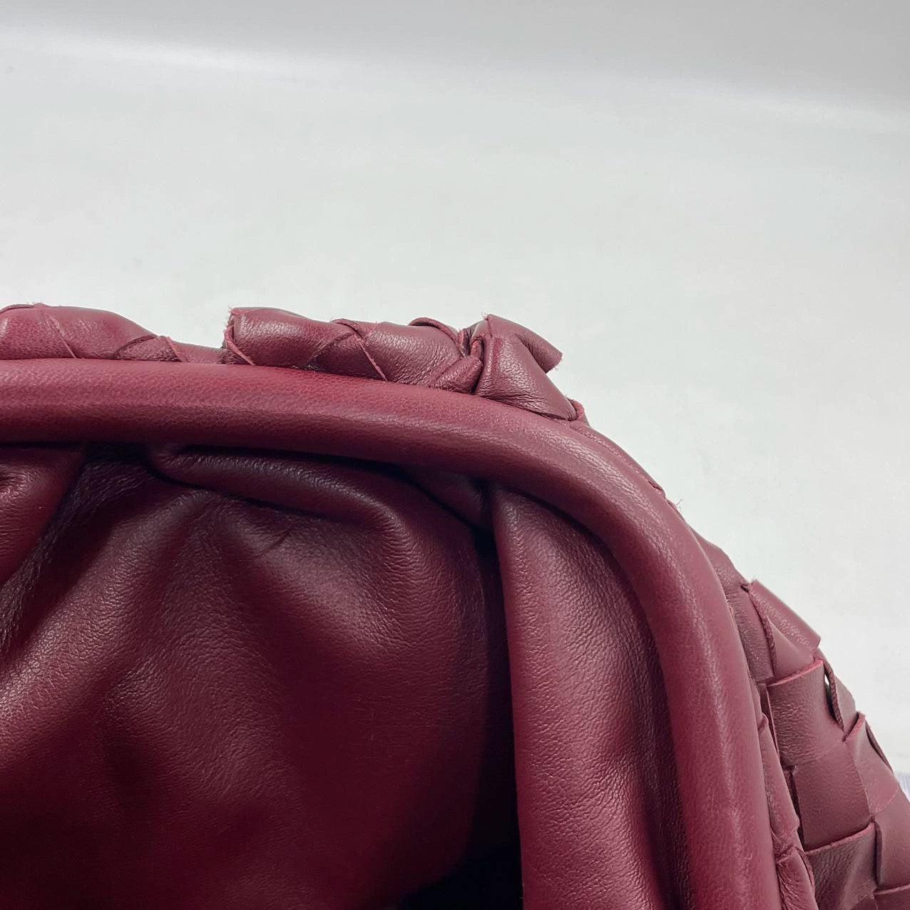 Bottega Veneta Pouch Large Intrecciato Leather Clutch Burgundy 12