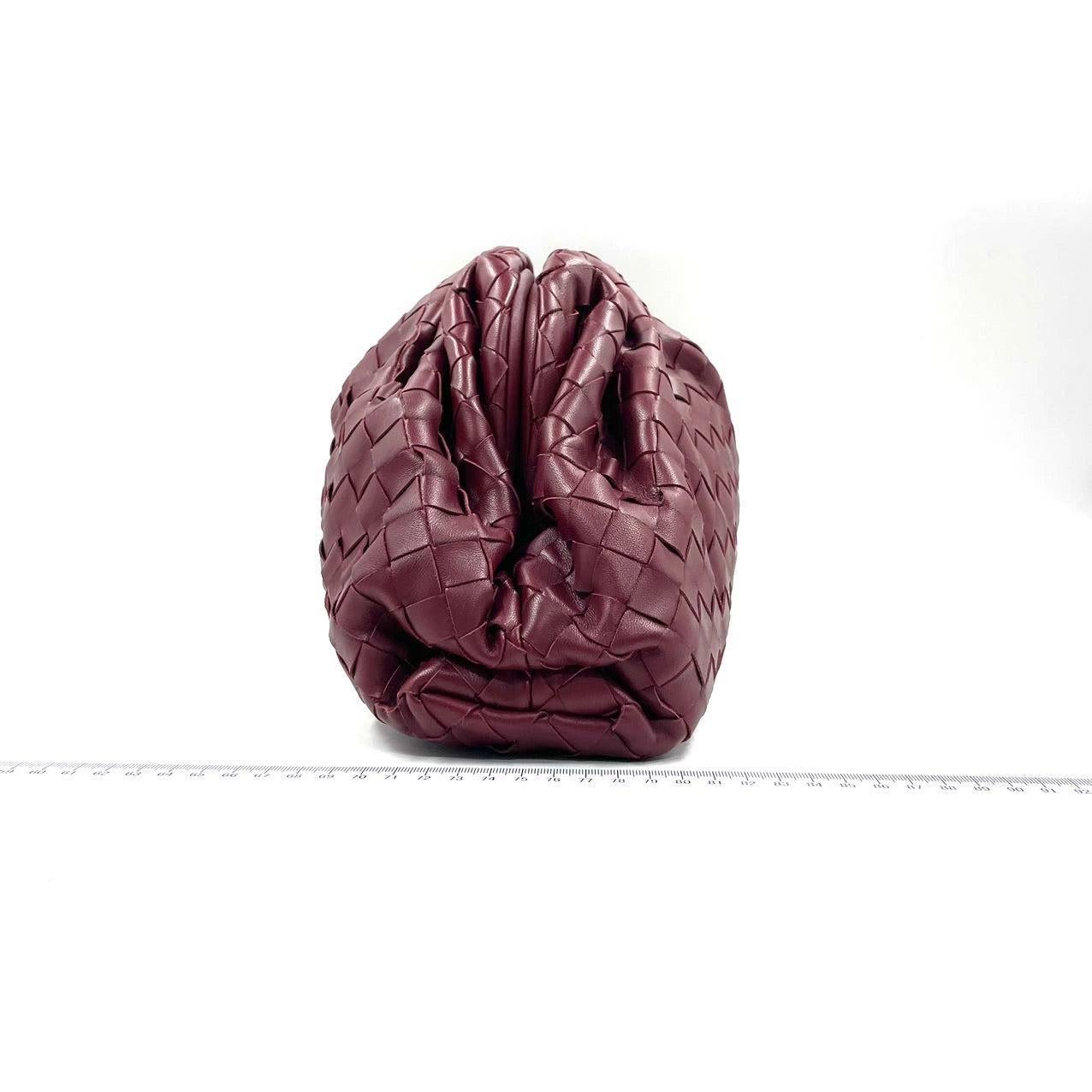 Bottega Veneta Pouch Large Intrecciato Leather Clutch Burgundy 1