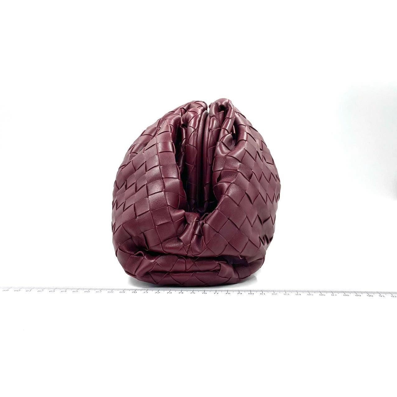Bottega Veneta Pouch Large Intrecciato Leather Clutch Burgundy 2