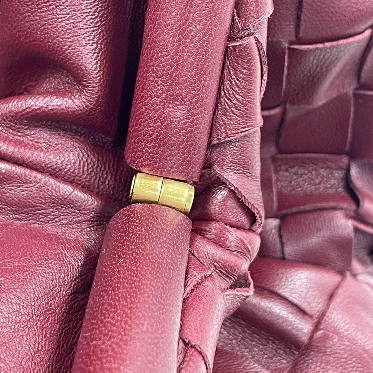 Bottega Veneta Pouch Large Intrecciato Leather Clutch Burgundy 4