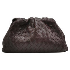 Bottega Veneta Pouch Large Intrecciato Wine Burgundy Calfskin Leather