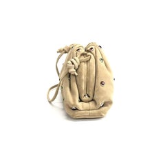 Bottega Veneta Pouch Mini Brown Suede with Multicolor Gems
