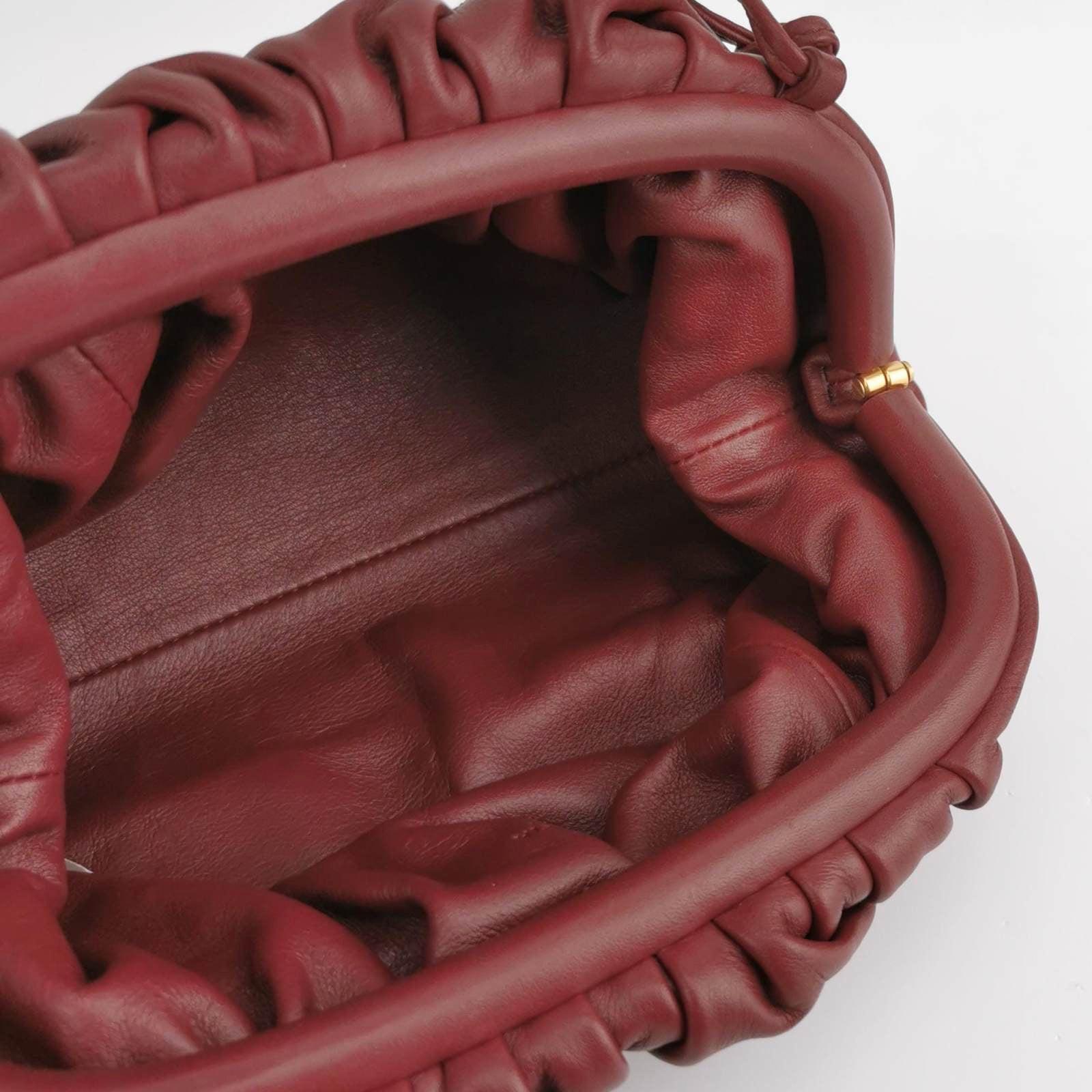 Bottega Veneta Pouch Mini Burgundy Leather For Sale 1