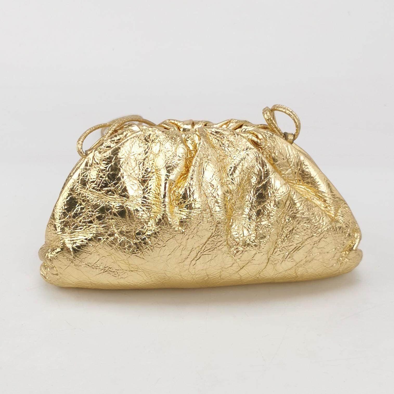 Bottega Veneta Pouch Mini Gold Lambskin Leather Crossbody Bag 1