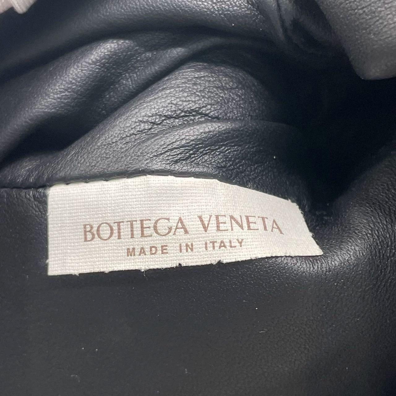 Bottega Veneta Pouch Mini Intrecciato Black Lambskin Leather Crossbody Bag 6