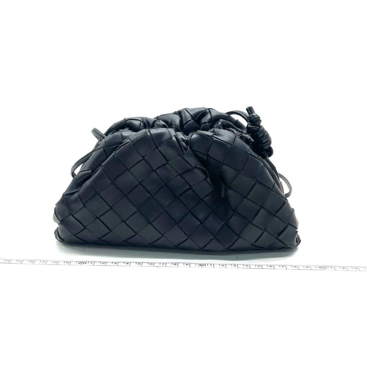 Bottega Veneta Pouch Mini Intrecciato Black Lambskin Leather Crossbody Bag 1