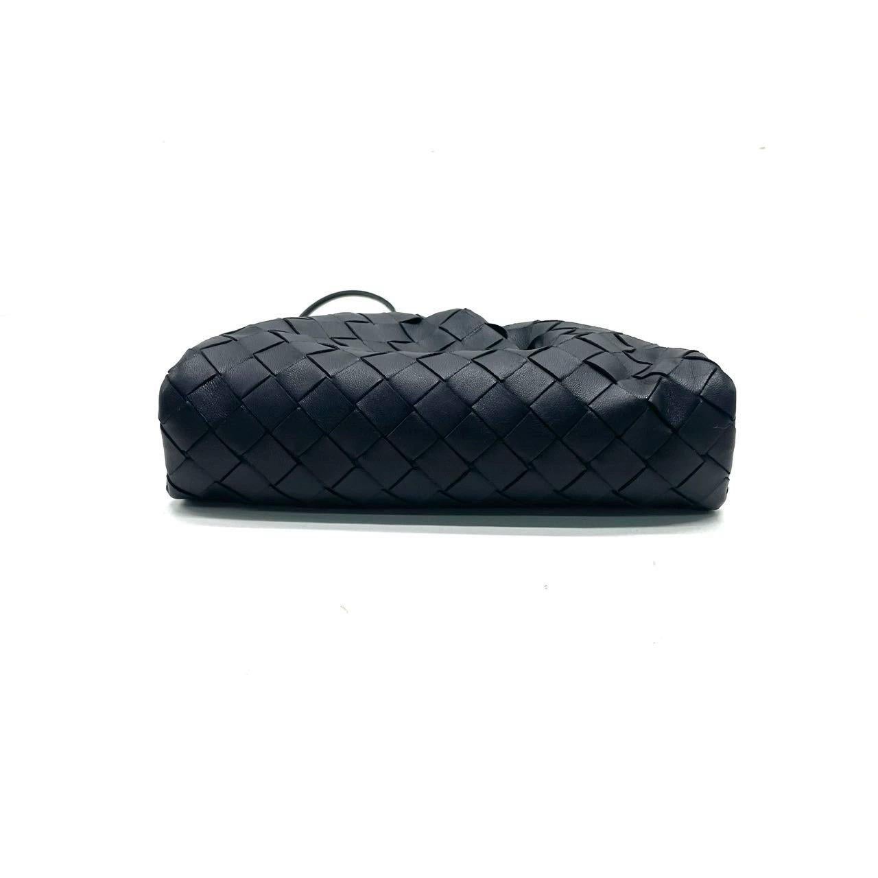 Bottega Veneta Pouch Mini Intrecciato Black Lambskin Leather Crossbody Bag 4