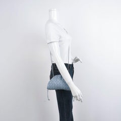 Bottega Veneta Pouch Mini Intrecciato Blue Lambskin Leather Crossbody Bag