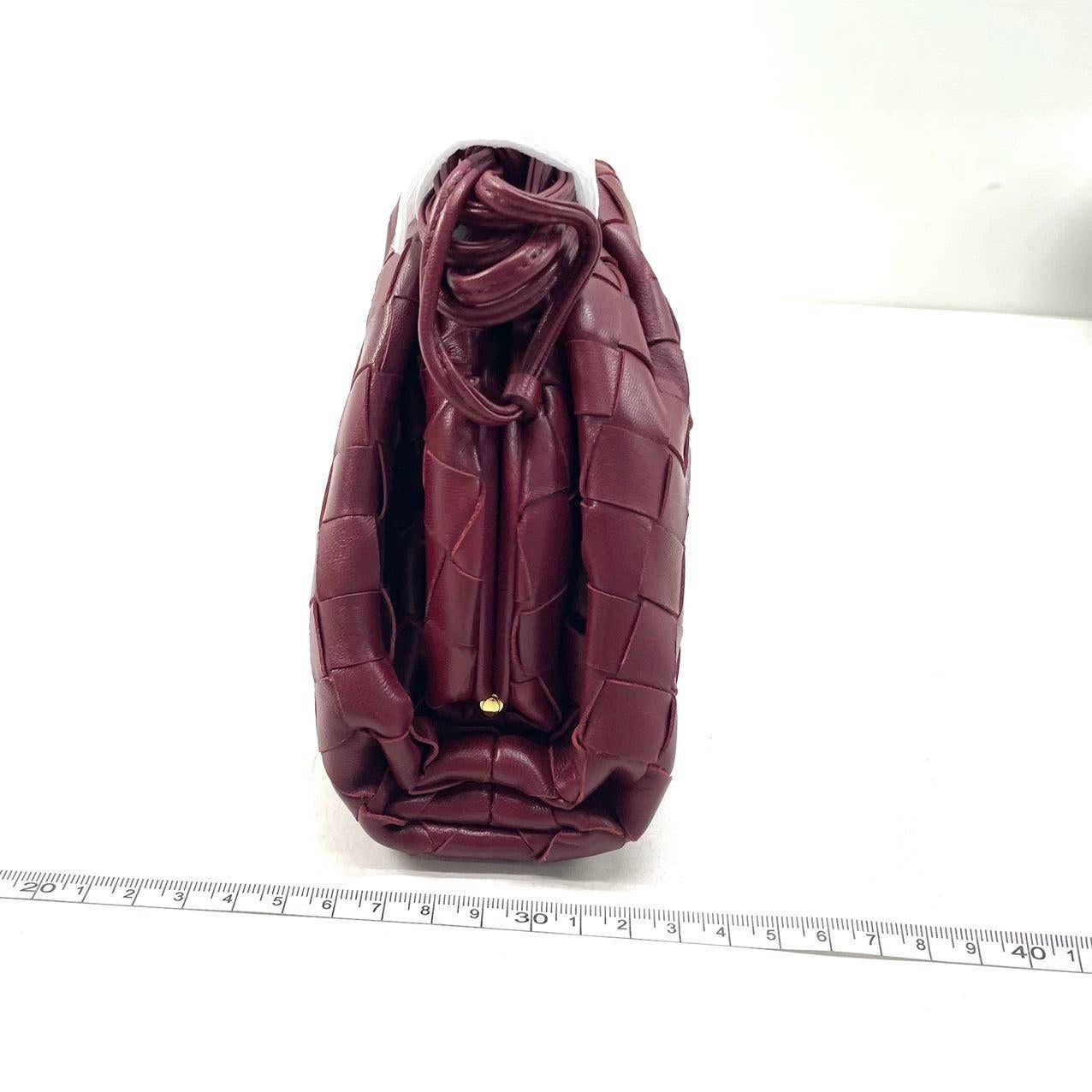 Bottega Veneta Pouch Mini Intrecciato Burgundy Leather Crossbody Bag 5