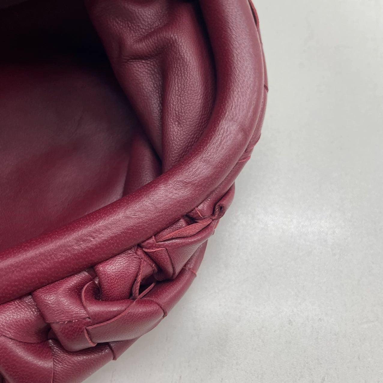 Bottega Veneta Pouch Mini Intrecciato Burgundy Leather Crossbody Bag 15