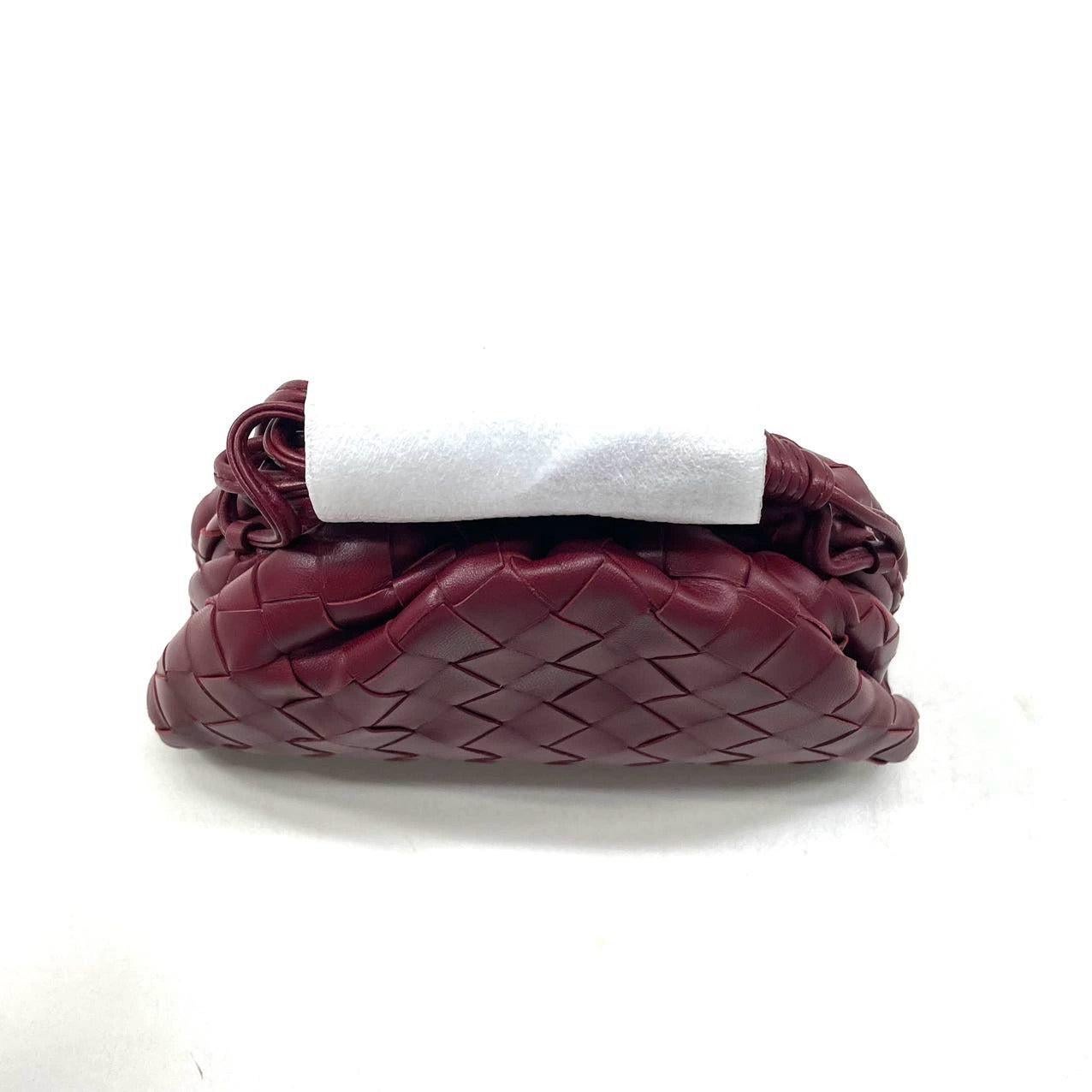 Bottega Veneta Pouch Mini Intrecciato Burgundy Leather Crossbody Bag 1