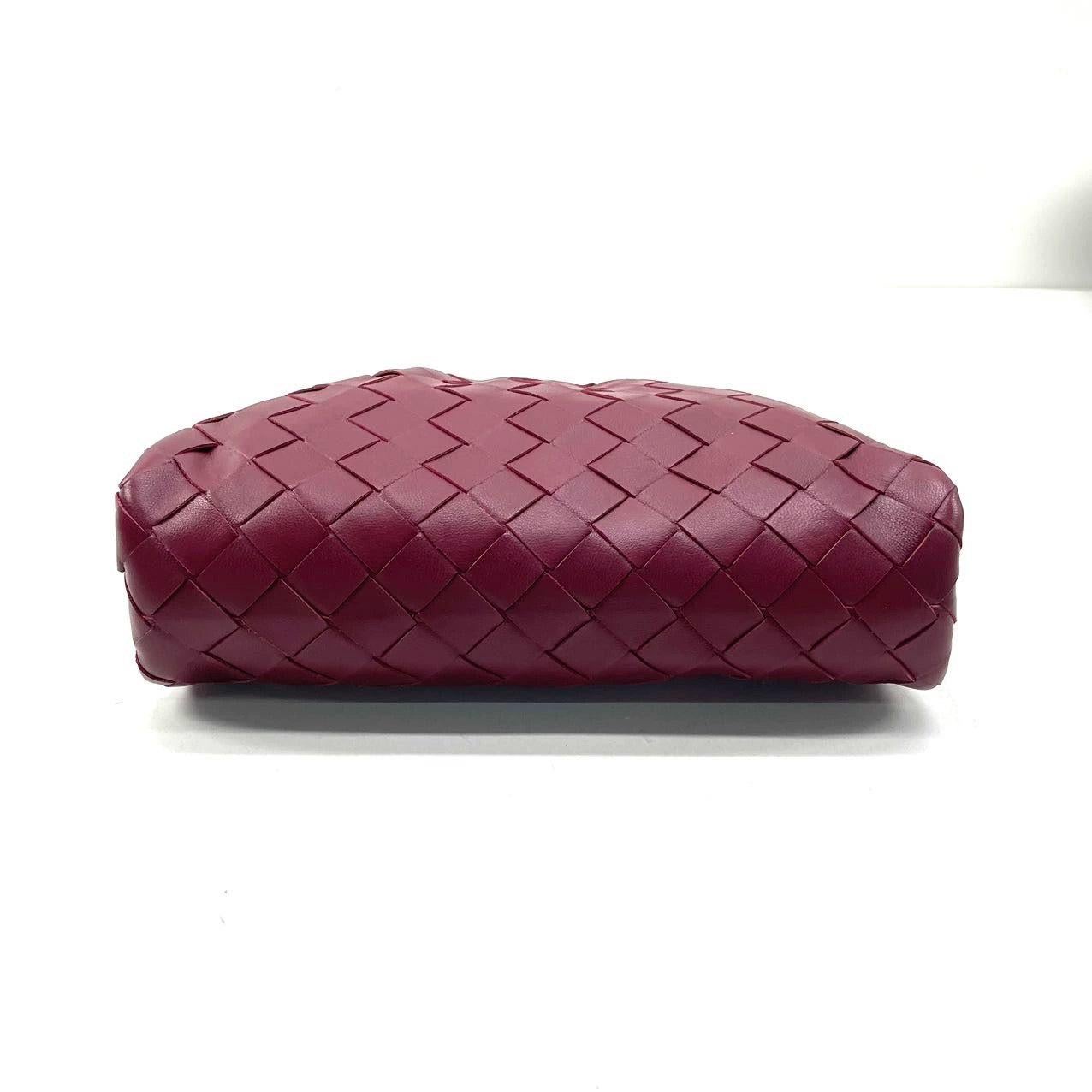 Bottega Veneta Pouch Mini Intrecciato Burgundy Leather Crossbody Bag 2