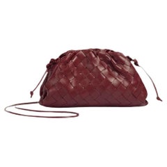 Bottega Veneta Pouch Mini Intrecciato Burgundy Leather Crossbody Bag