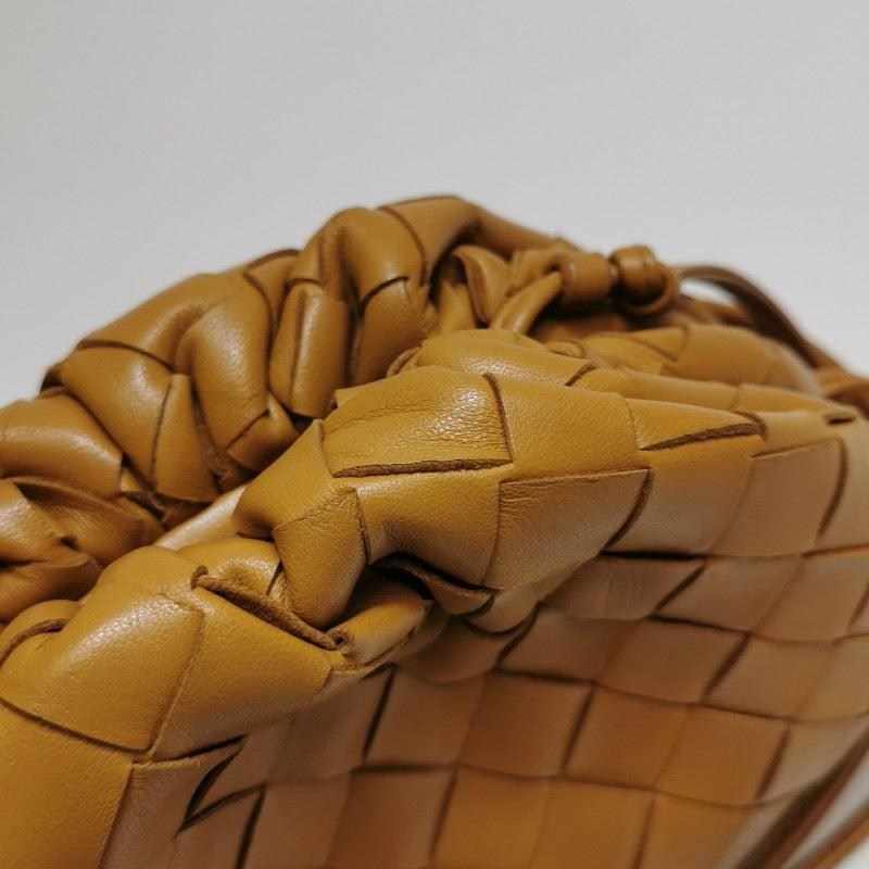 Bottega Veneta Pouch Mini Intrecciato Camel Lambskin Leather Crossbody Bag For Sale 3