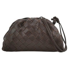 Bottega Veneta Pouch Mini Intrecciato Raisin Purple Brown Lambskin Crossbody