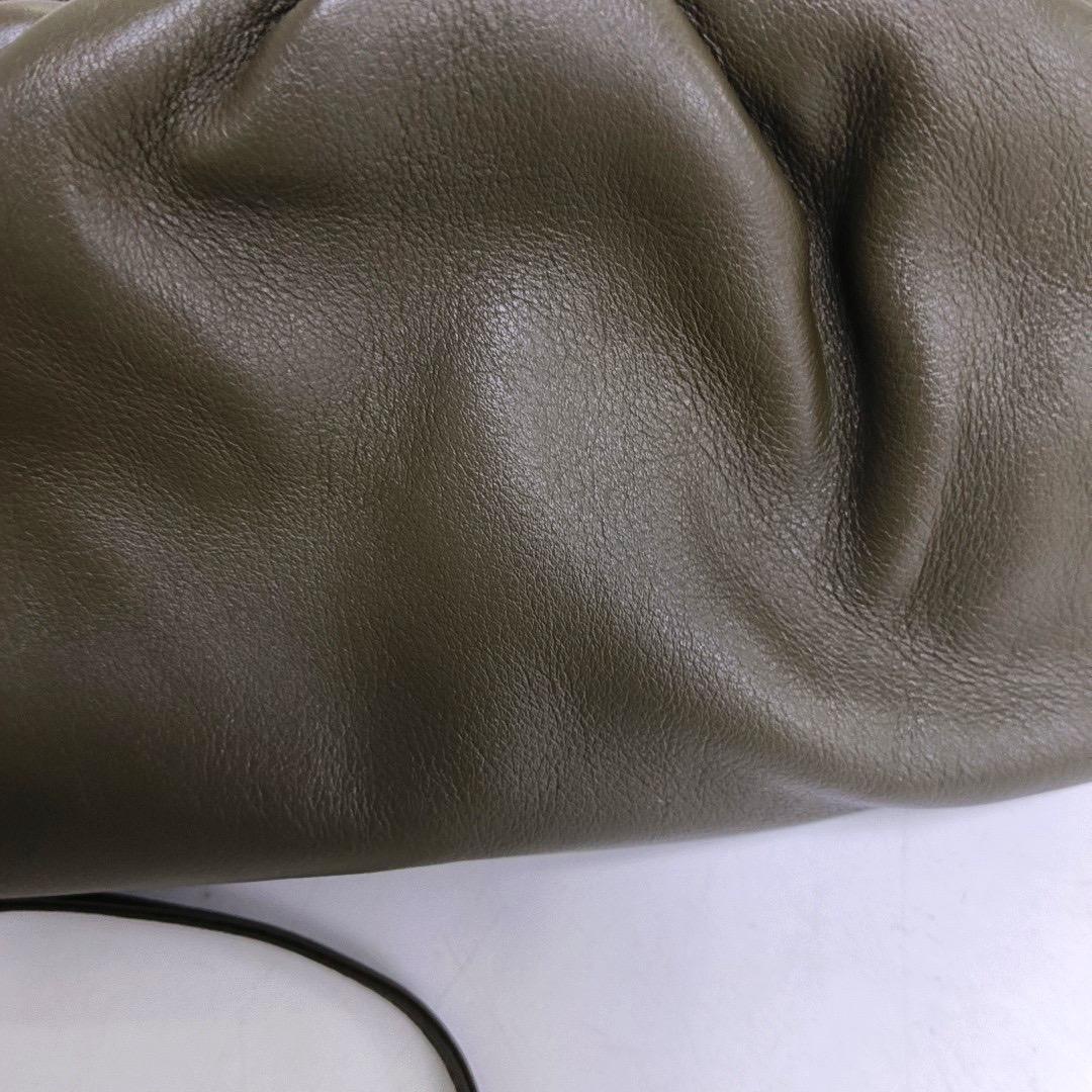 Bottega Veneta Pouch Mini Khaki Dark Green Lambskin Leather Crossbody Bag For Sale 5