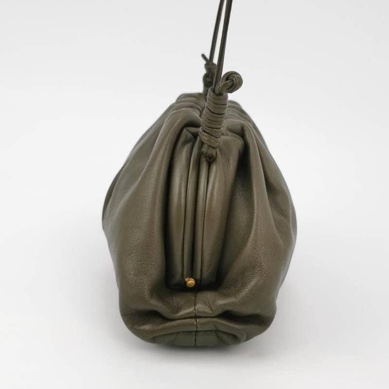 Gray Bottega Veneta Pouch Mini Leather Dark Green