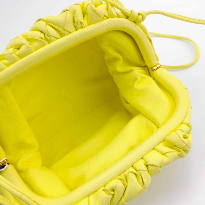 Bottega Veneta Pouch Mini Leather Lemon Yellow For Sale 2
