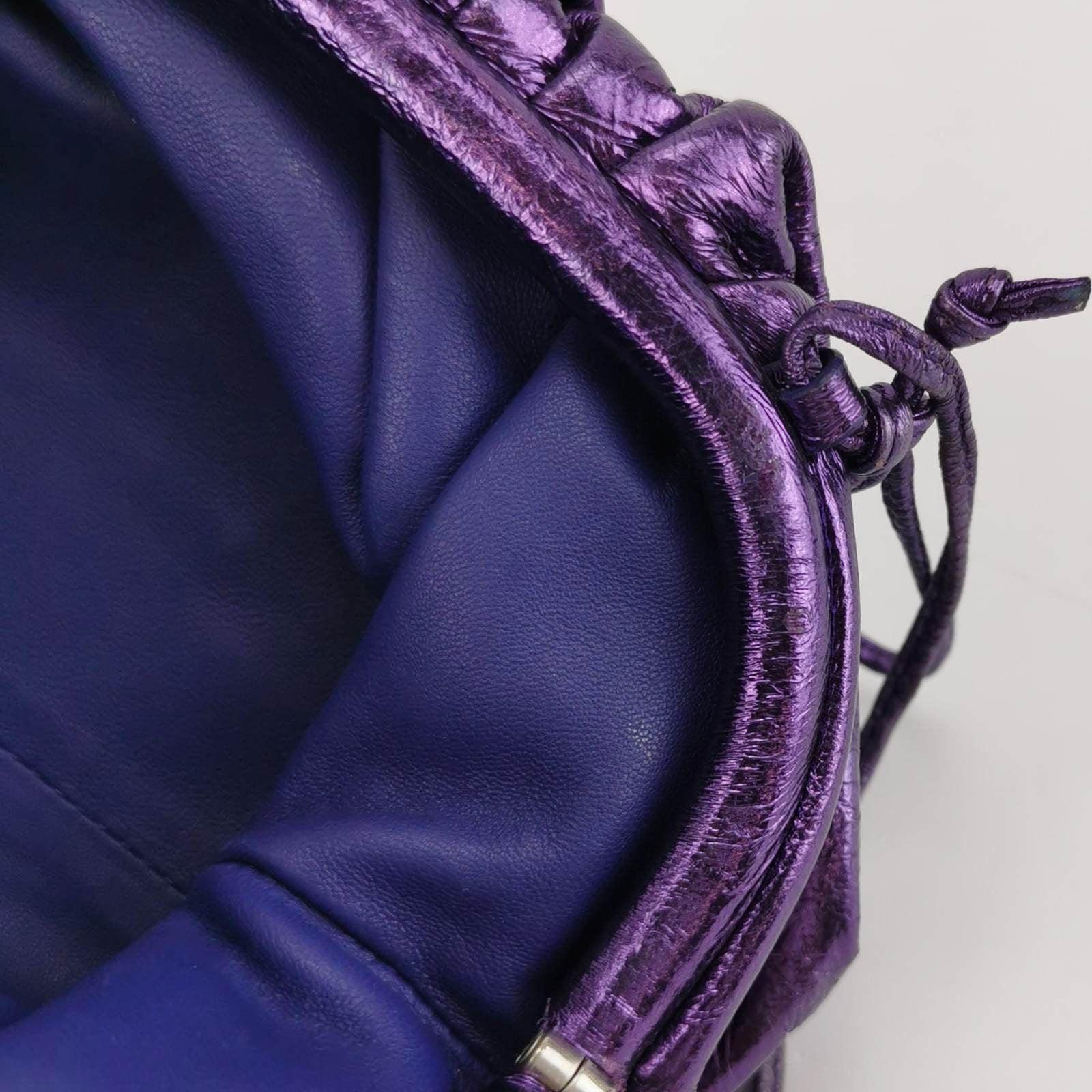 Bottega Veneta Pouch Mini Metallic Purple Leather 4