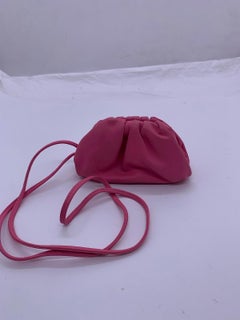 BOTTEGA VENETA Pouch Shoulder Bag Leather Rose madder Origin Italy