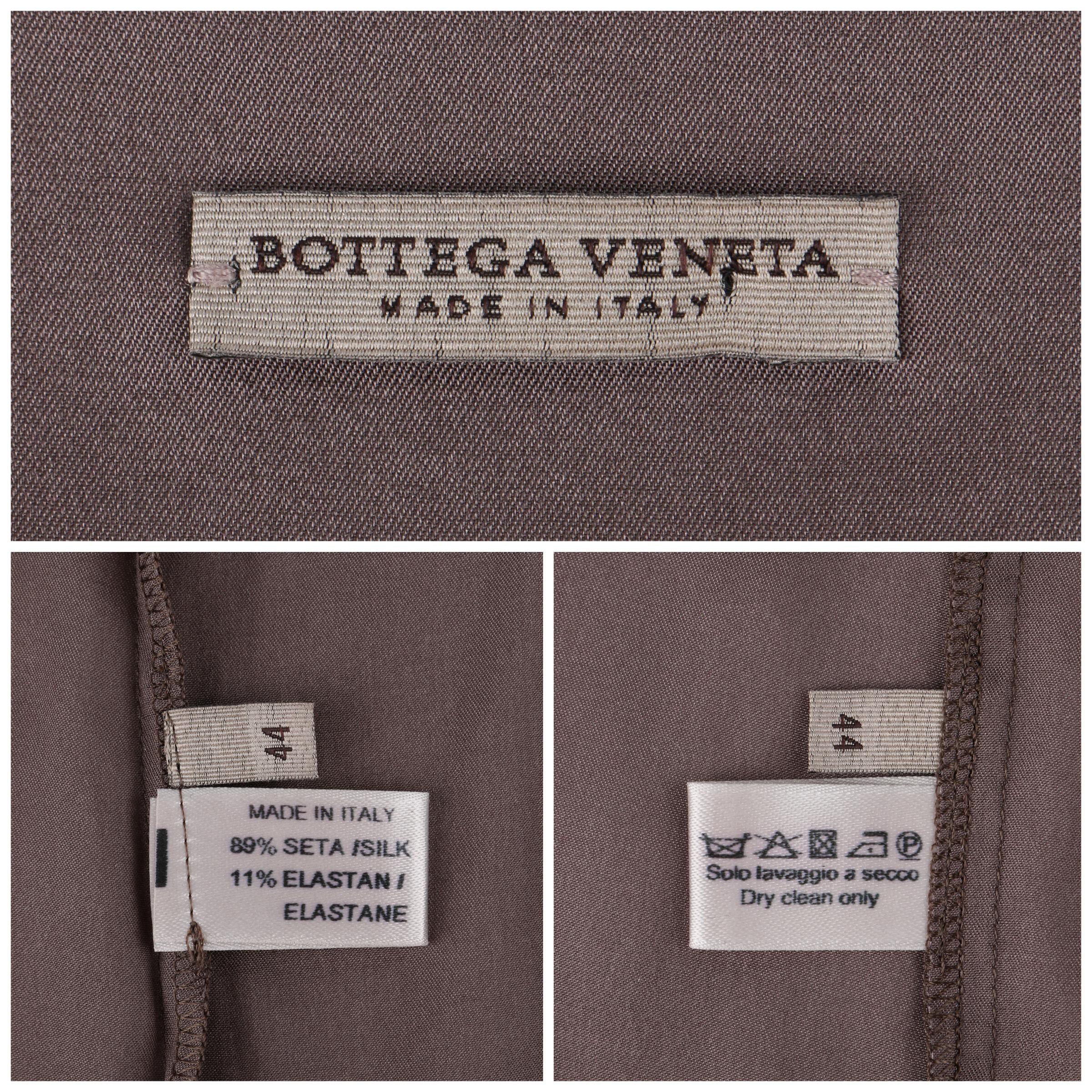 Women's BOTTEGA VENETA Pre Fall 2013 Gray Purple Silk Tie Front Cap Sleeve Blouse Top 