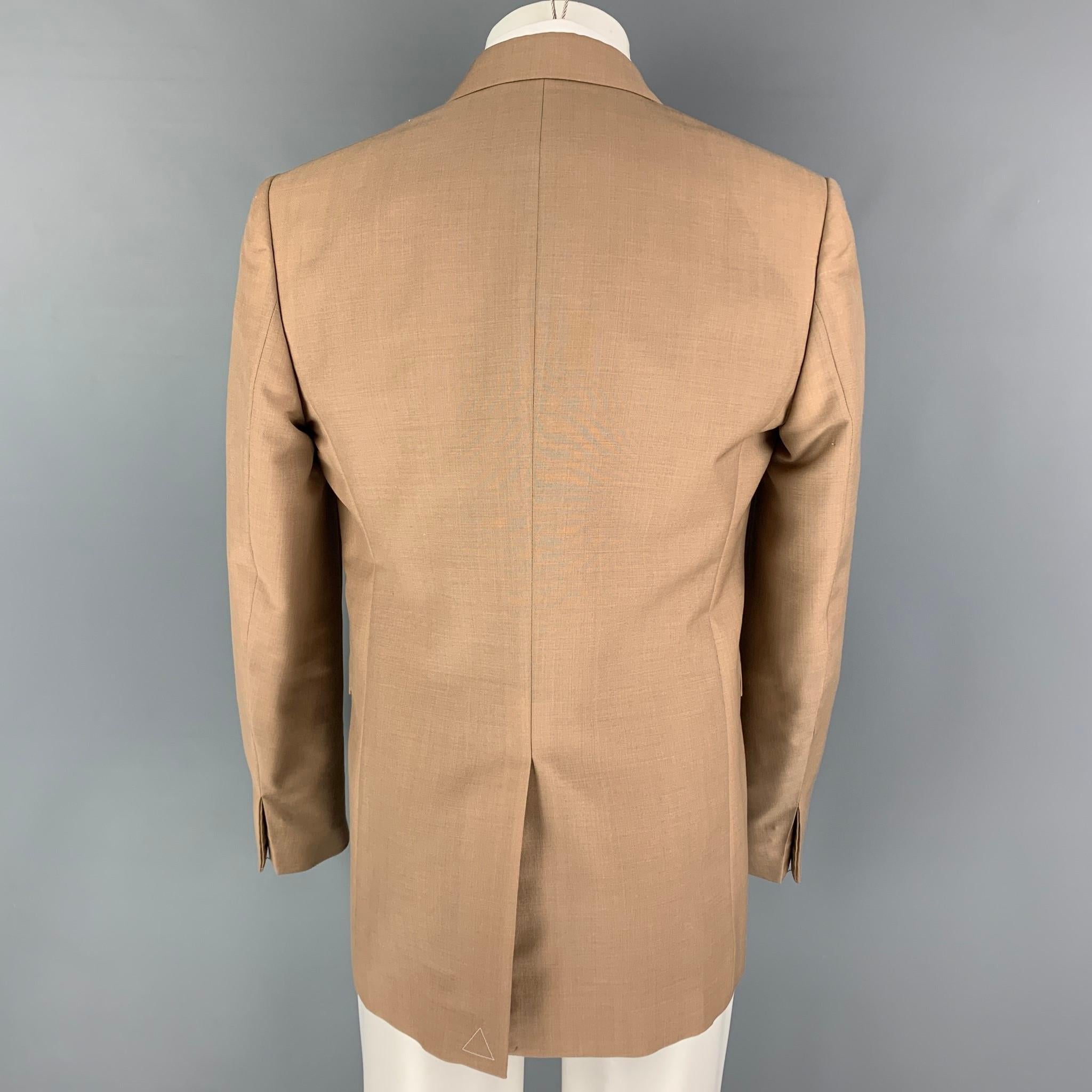 Beige BOTTEGA VENETA Pre-Fall 2019 Size 40 Khaki Mohair Wool Notch Lapel Sport Coat