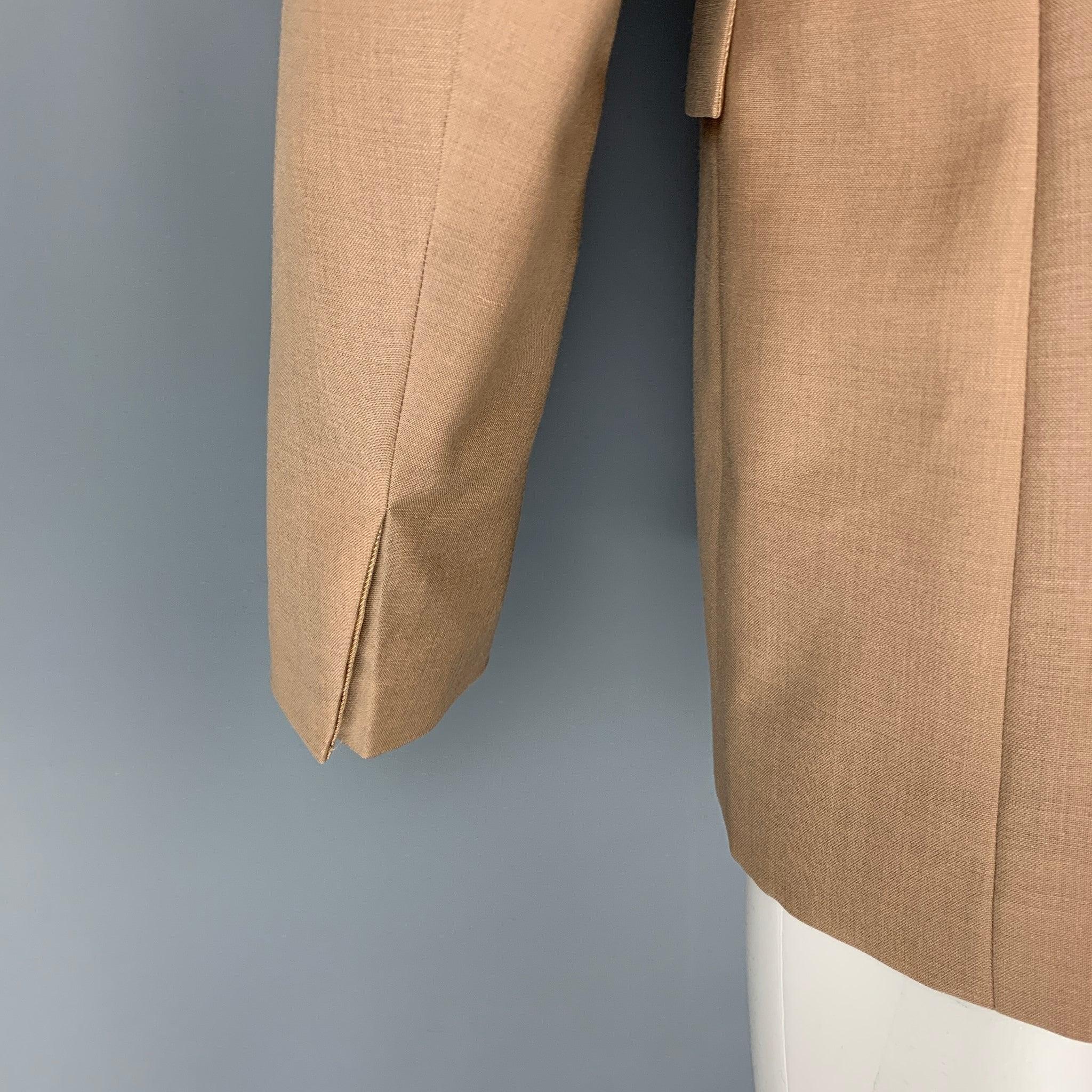 Men's BOTTEGA VENETA Pre-Fall 2019 Size 40 Khaki Mohair Wool Notch Lapel Sport Coat For Sale