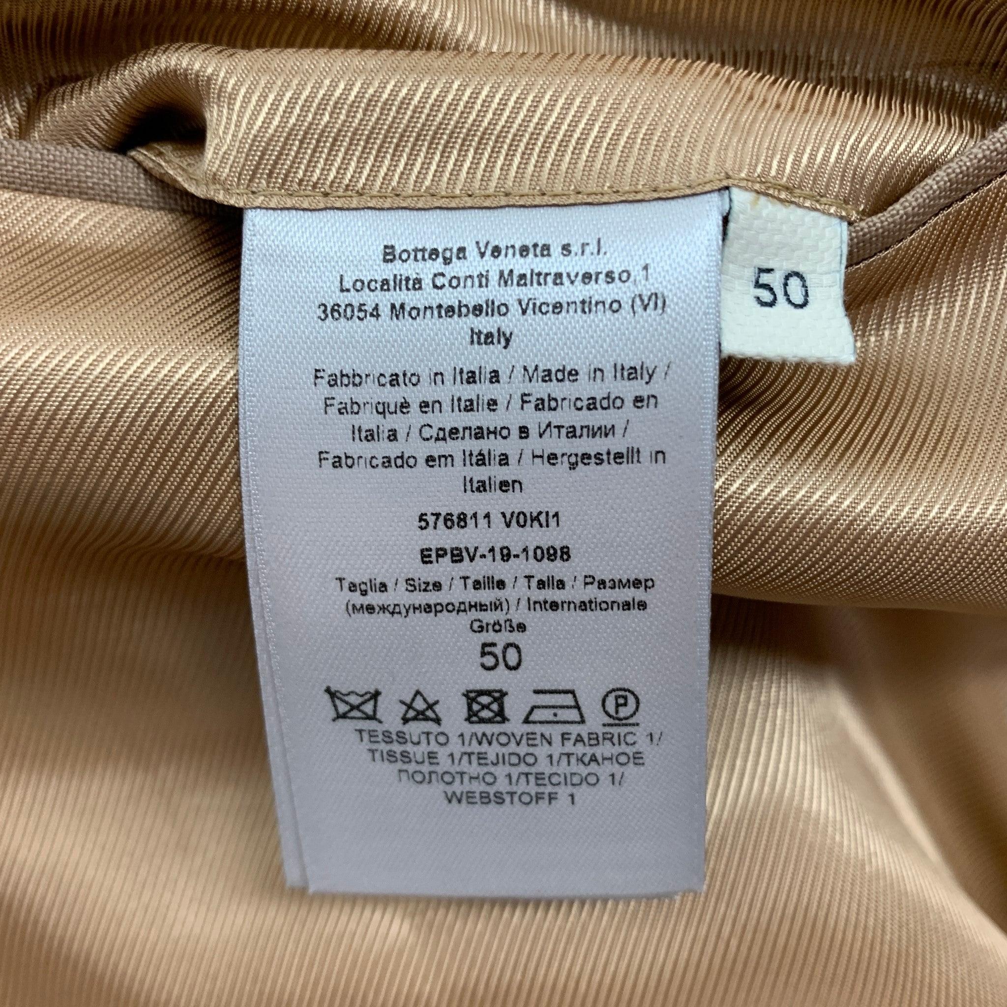BOTTEGA VENETA Pre-Fall 2019 Size 40 Khaki Mohair Wool Notch Lapel Sport Coat For Sale 1