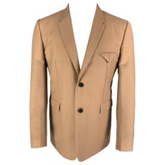 BOTTEGA VENETA Pre-Fall 2019 Talla 40 Chaquetón caqui de lana de mohair con solapa de muesca