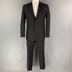 BOTTEGA VENETA Pre-Fall 2019 Size 42 Black Mohair Wool Notch Lapel Suit