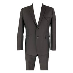 Bottega Veneta Pre-Fall 2019 Taglia 42 Abito in lana mohair nero con risvolto a tacca