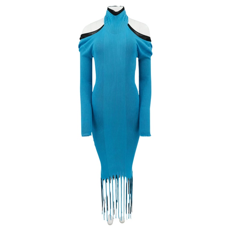 Bottega Veneta Pre-Fall 2020 2-Pieced Layered Black and Blue Rib Knit Fringe Dress For Sale at 1stDibs Bottega Veneta Pre-Fall 2020 2-Pieced Layered Black and Blue Rib Knit Fringe Dress For Sale at 1stDibs