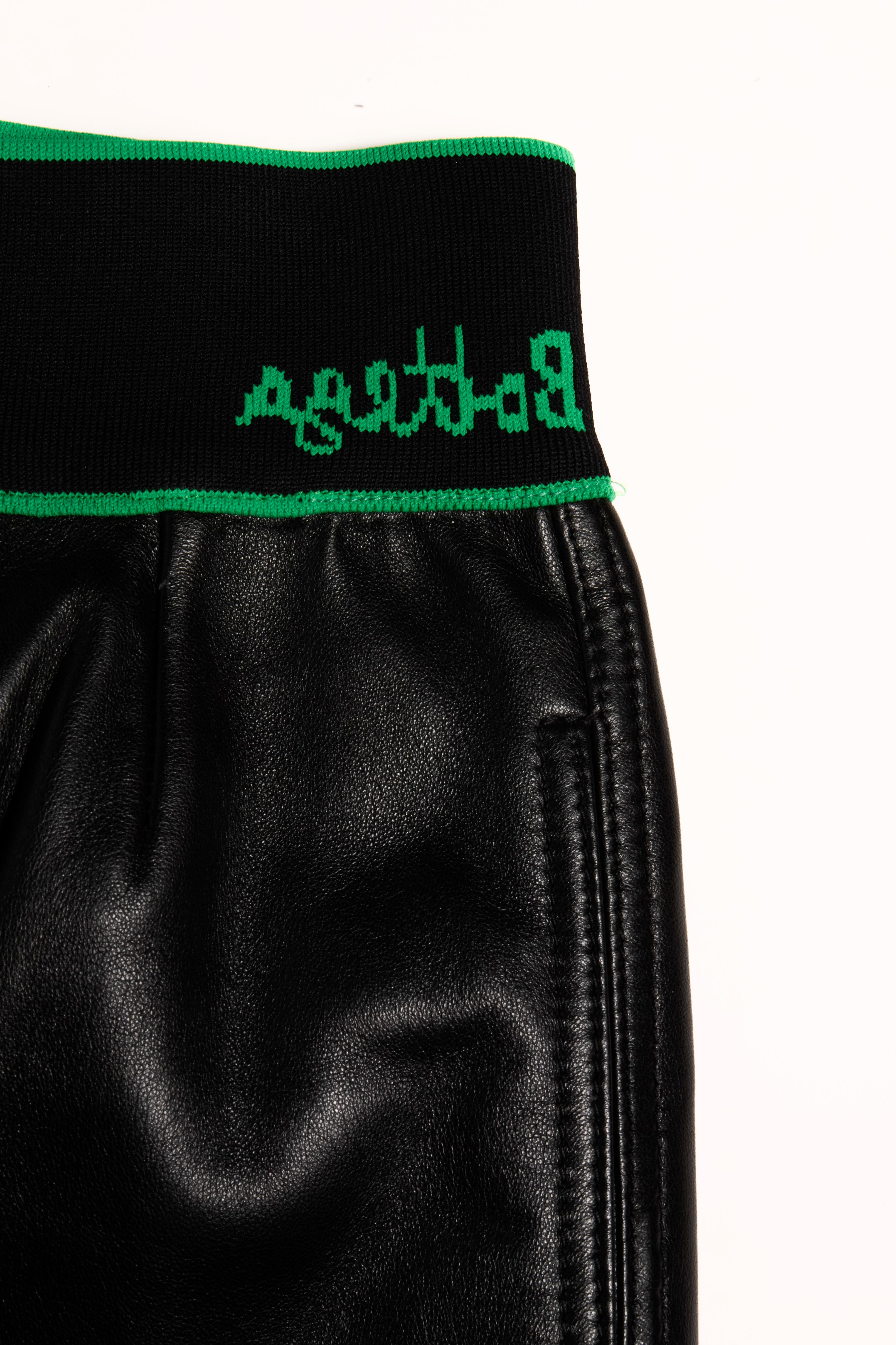 De las mujeres Bottega Veneta Pre-Fall 2021 Pantalones de pata ancha en piel de cordero negra XS en venta