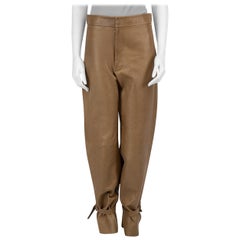 Bottega Veneta Pre Spring 2020 Brown Leather Belted Trousers Size XS Bottega Veneta Pre Spring 2020 Brown Leather Belted Trousers Size XS
