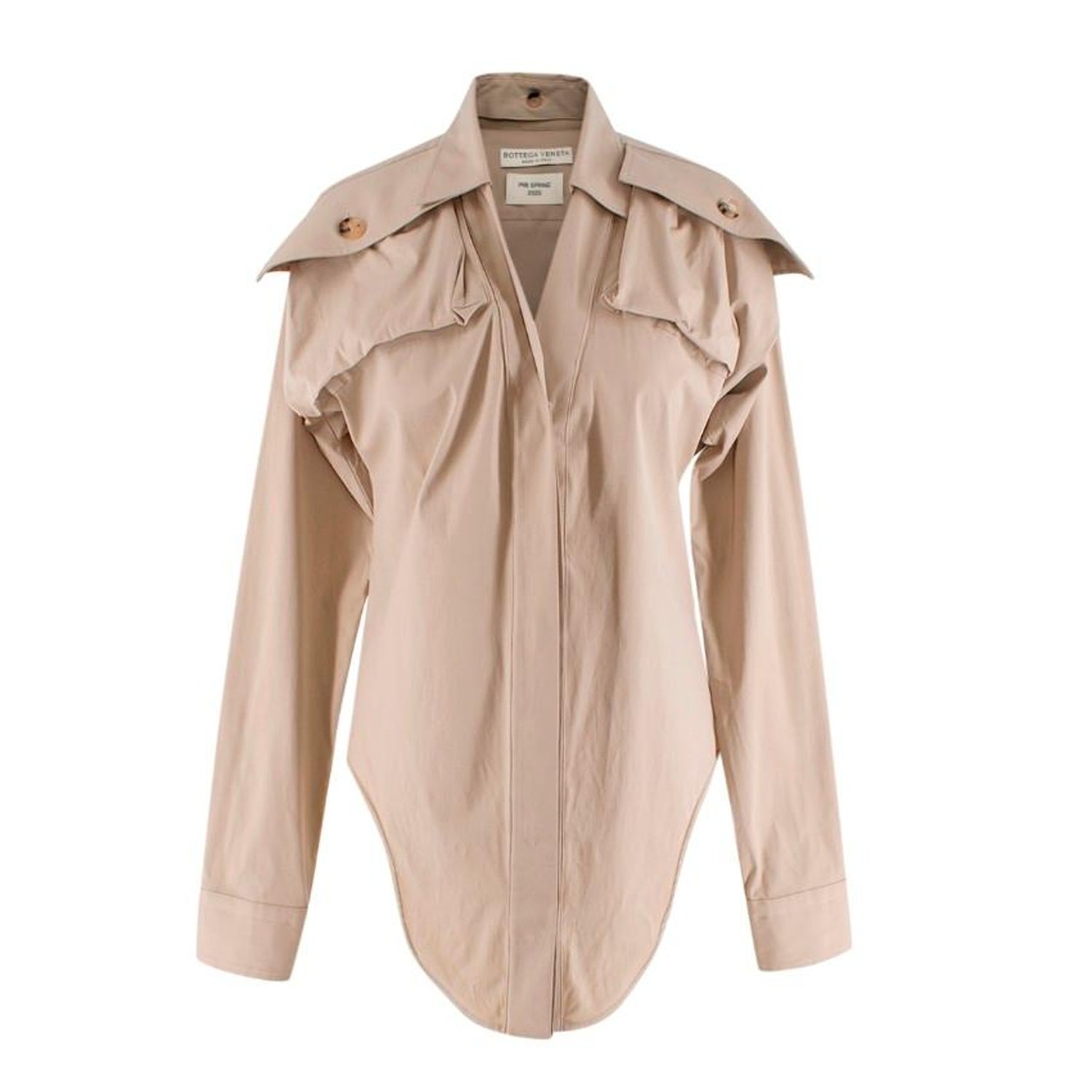 Bottega Veneta Pre Spring Stretch Cotton Safari Shirt For Sale at 1stDibs