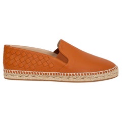 BOTTEGA VENETA pumpkin orange leather GALA Espadrilles Flats Shoes 38