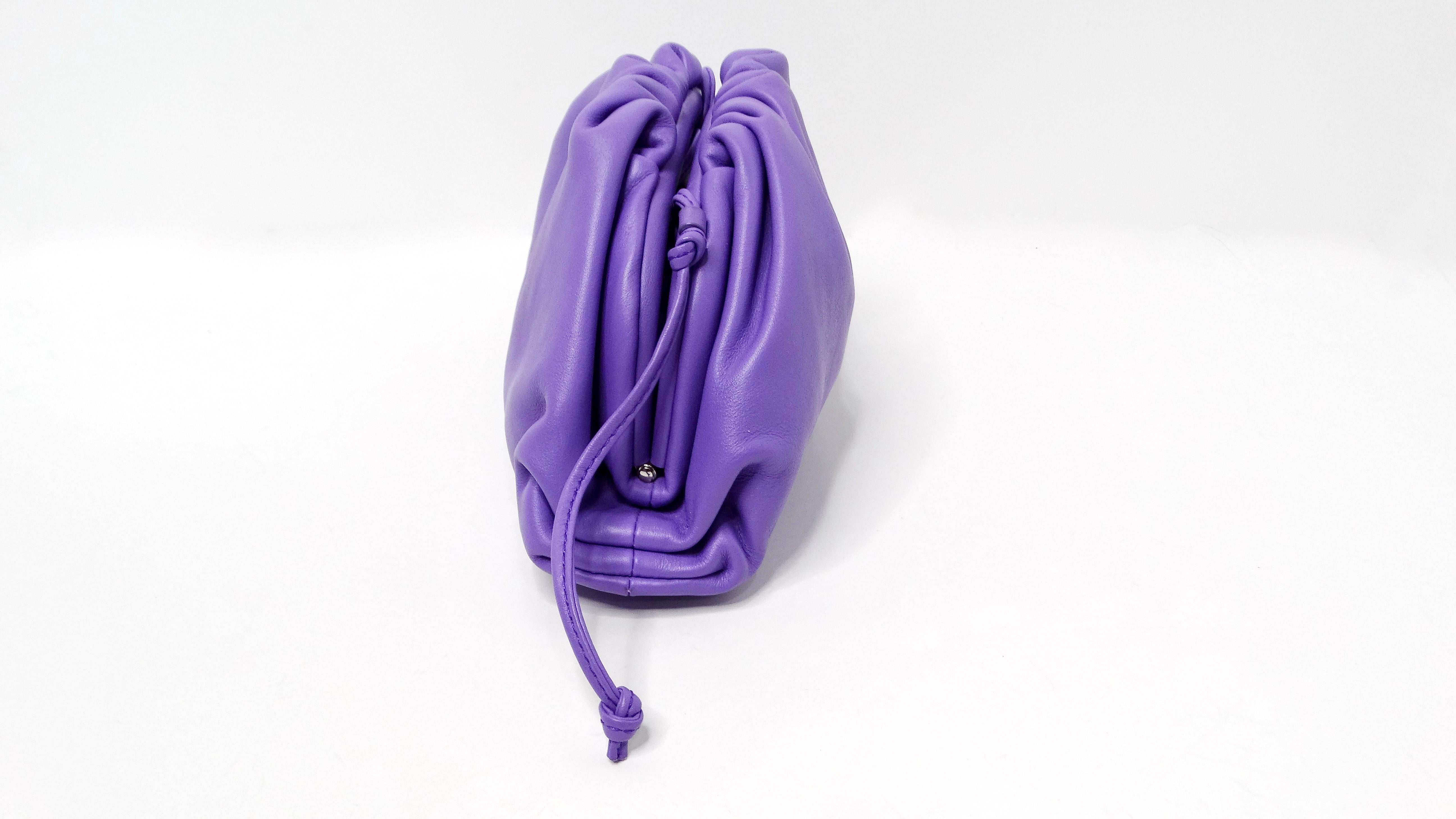Bottega Veneta Purple Butter Calfskin Mini Pouch Crossbody Bag In Good Condition For Sale In Scottsdale, AZ