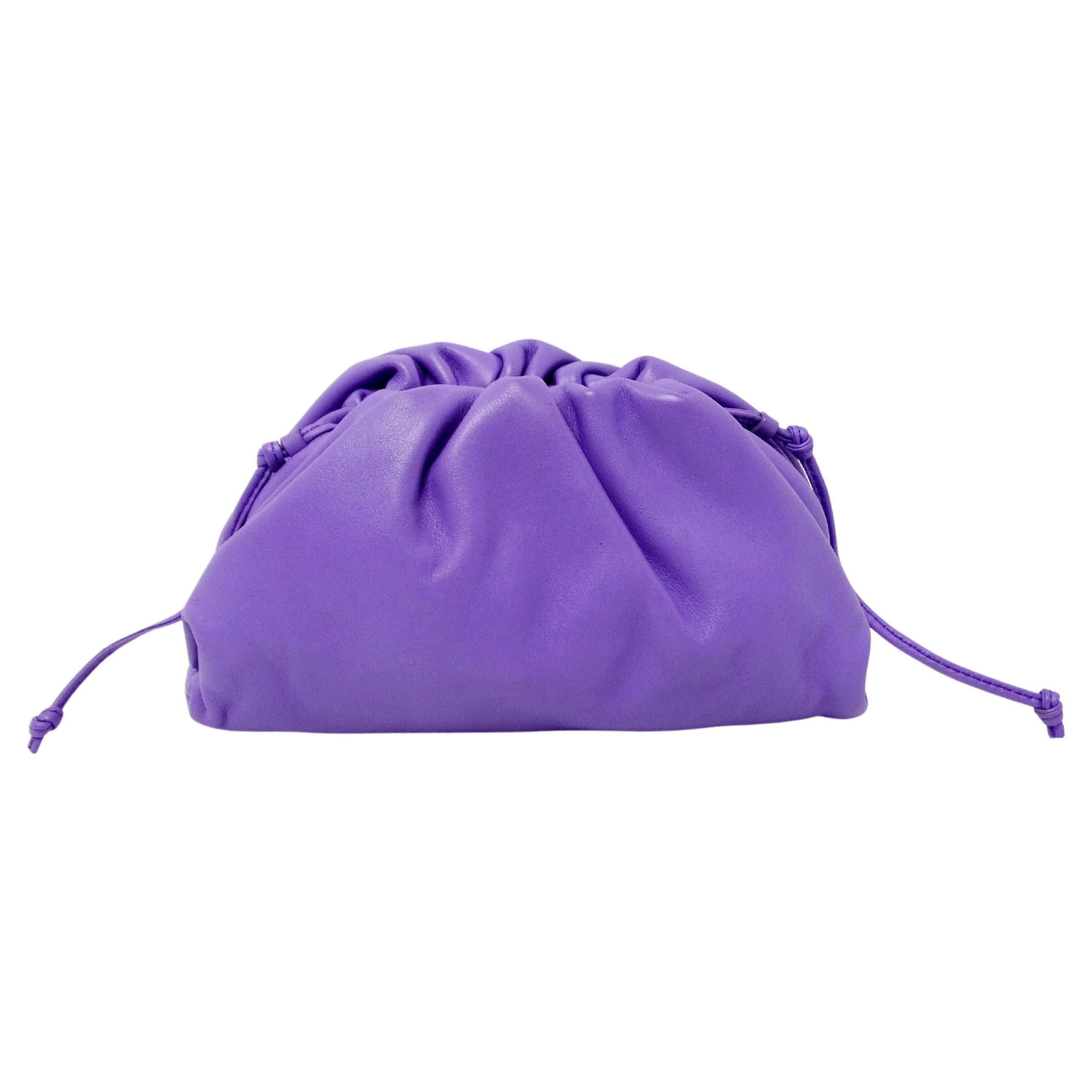 Bottega Veneta Purple Butter Calfskin Mini Pouch Crossbody Bag