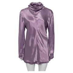 Bottega Veneta Purple Cupro Shorts & Blouse Set IT42