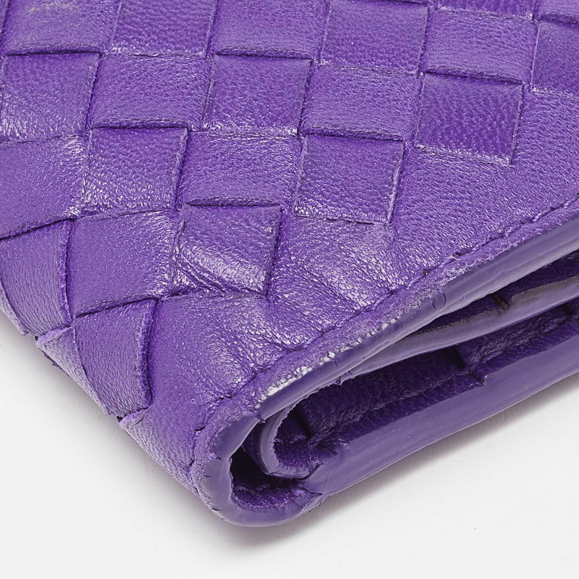 Bottega Veneta Purple Intrecciato Leather Bifold Organizer Wallet 6