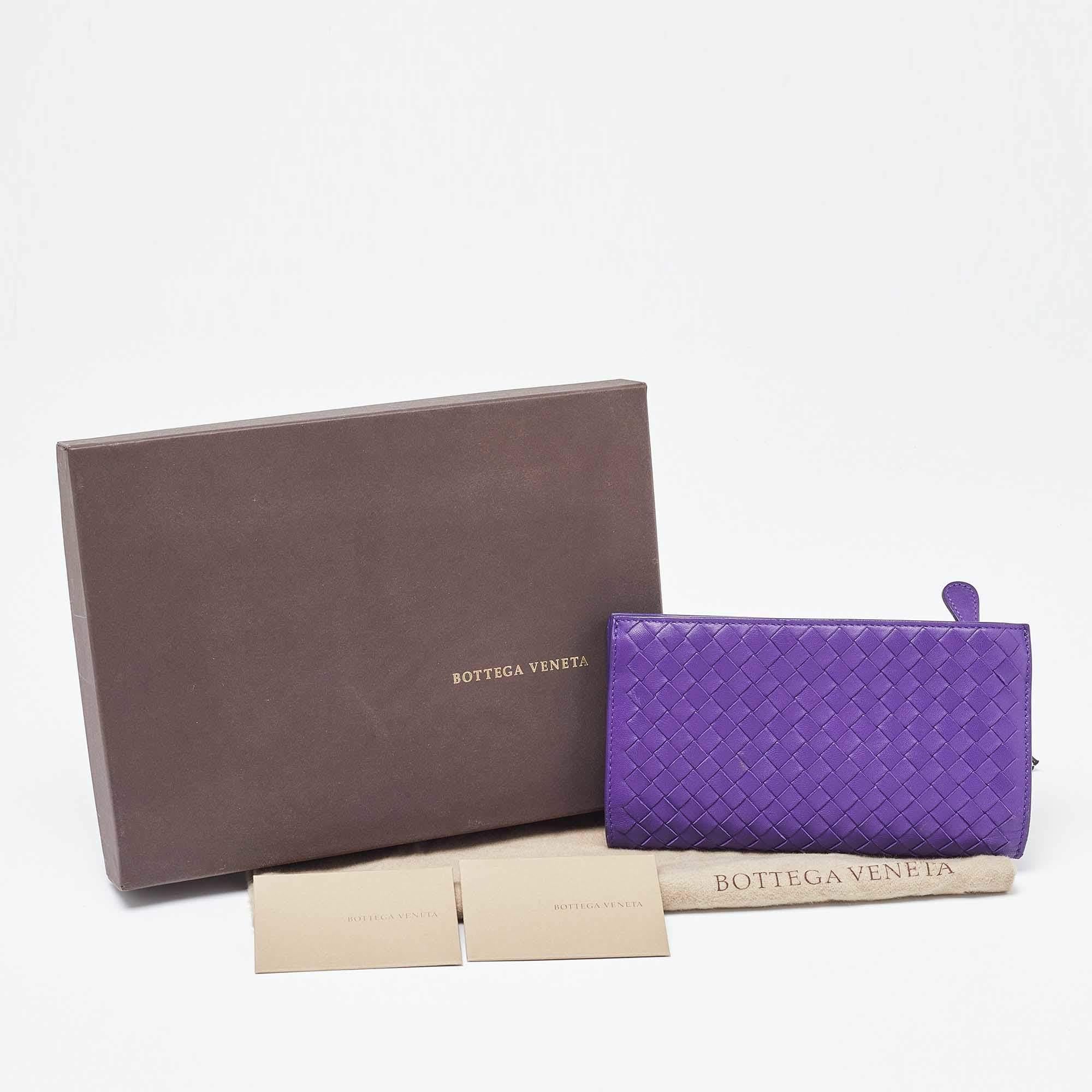 Bottega Veneta Purple Intrecciato Leather Bifold Organizer Wallet 7