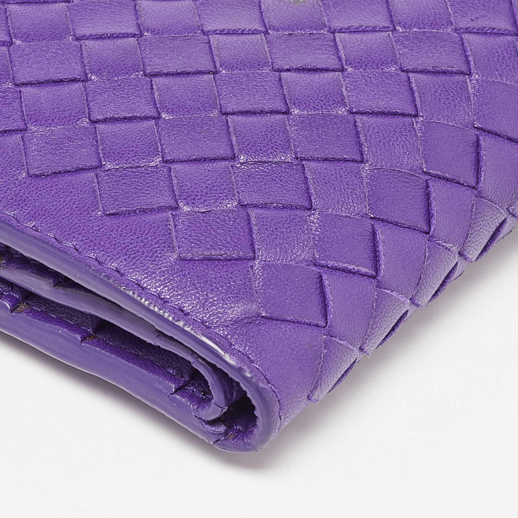 Bottega Veneta Purple Intrecciato Leather Bifold Organizer Wallet 5