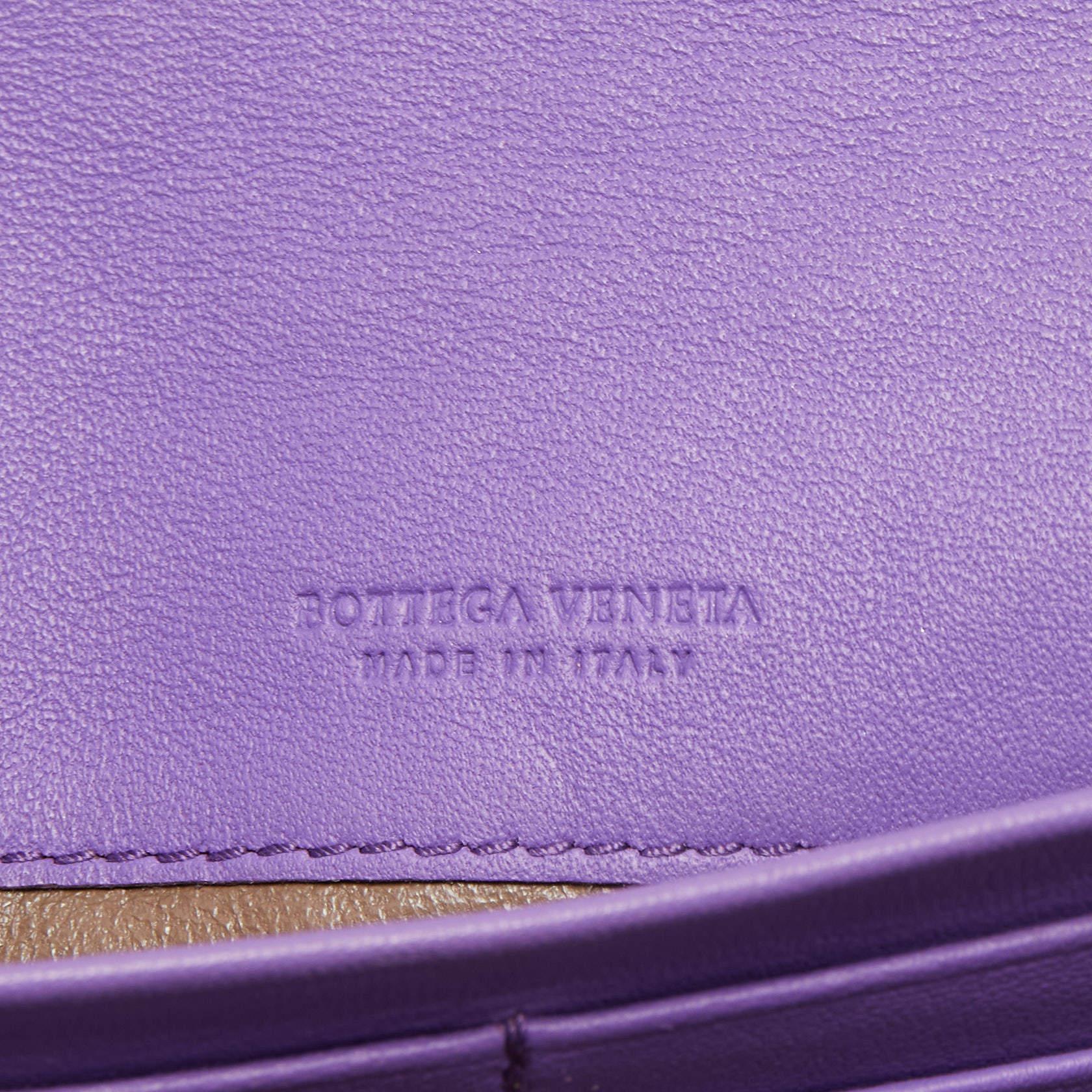 Bottega Veneta Purple Intrecciato Leather Flap Continental Wallet 5