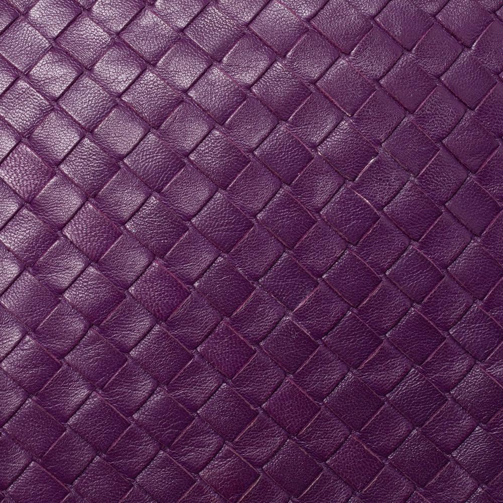 Women's Bottega Veneta Purple Intrecciato Leather Flap Crossbody Bag