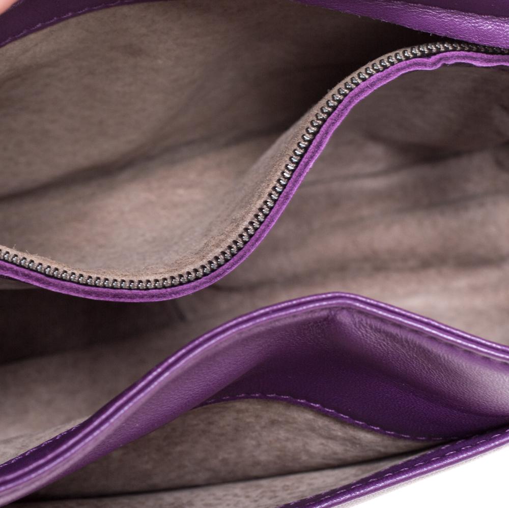 Bottega Veneta Purple Intrecciato Leather Flap Crossbody Bag 5