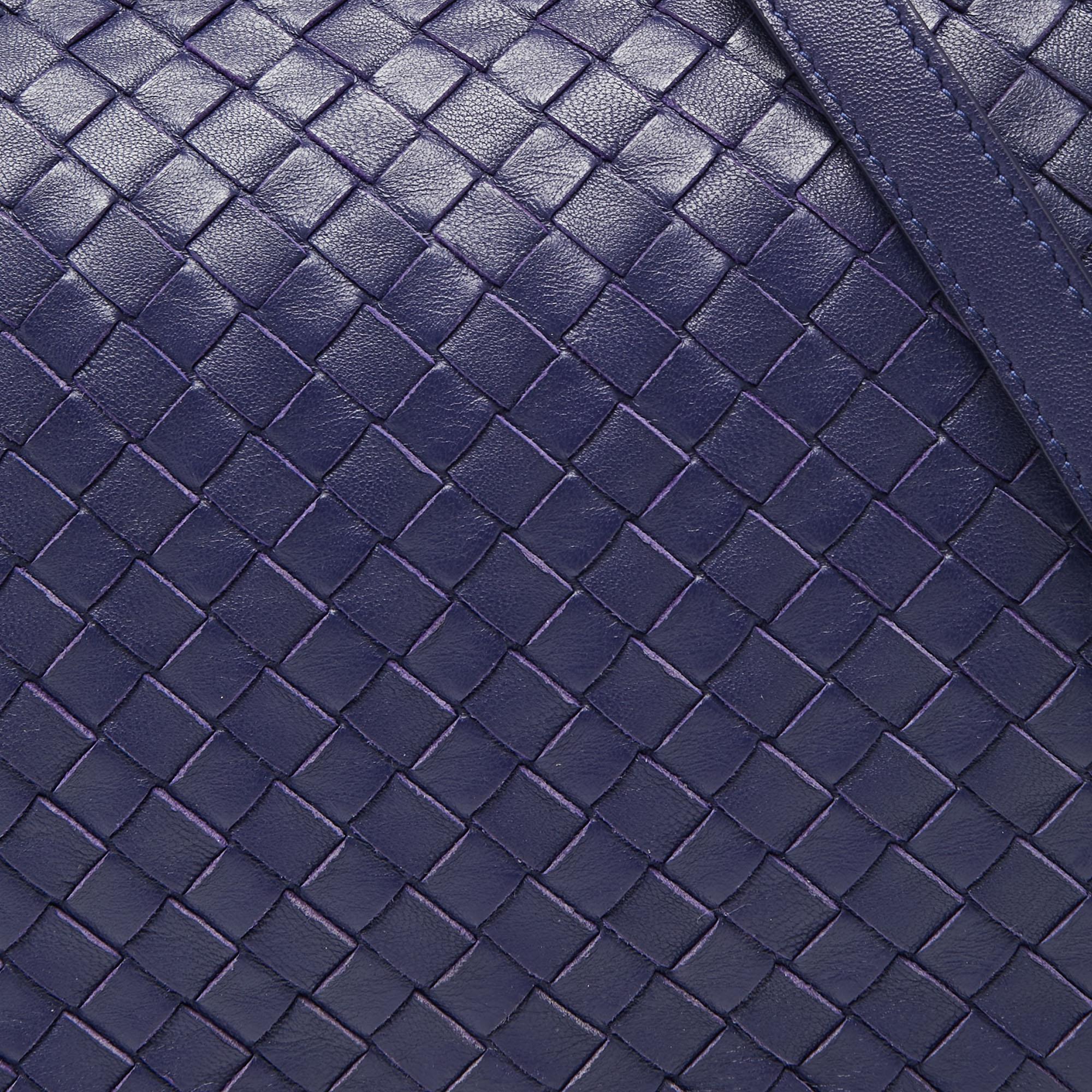 Bottega Veneta Purple Intrecciato Leather Flap Crossbody Bag 4