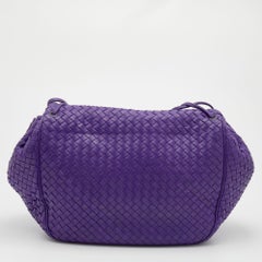Bottega Veneta Purple Intrecciato Leather Flap Shoulder Bag