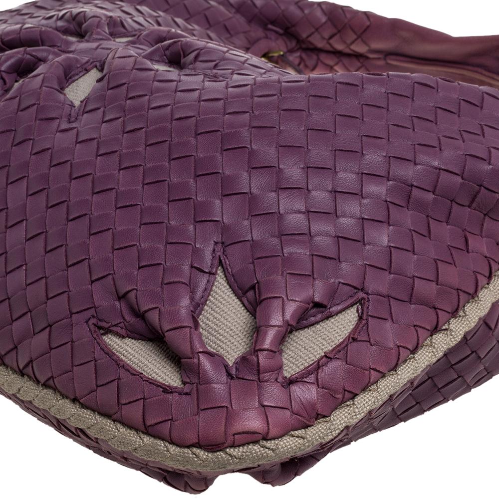 Bottega Veneta Purple Intrecciato Leather Flower Hobo 1